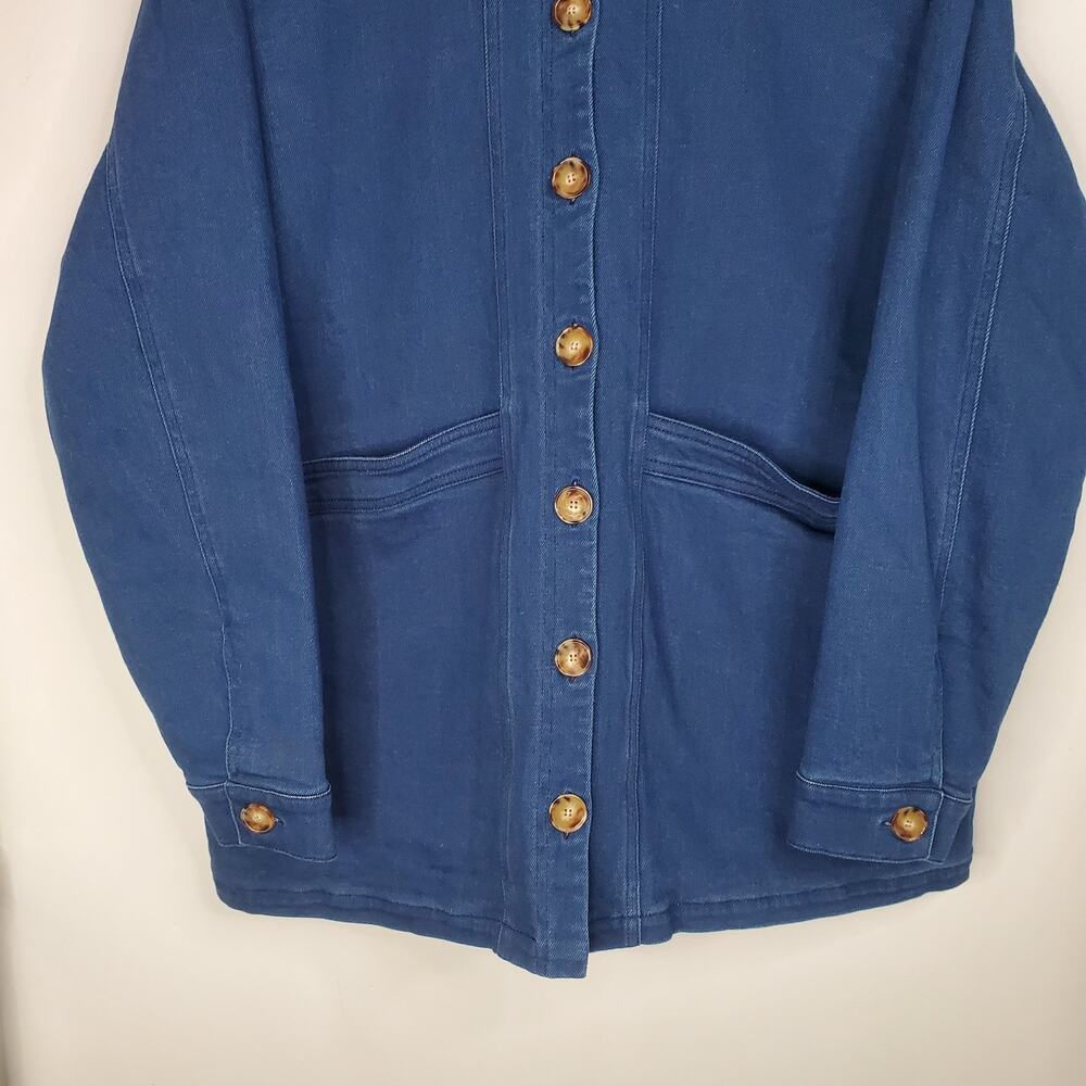 Sezane Will Forever Jean Jacket Indigo Blue Denim Sherpa Oversized Size XXL - Picture 6 of 9